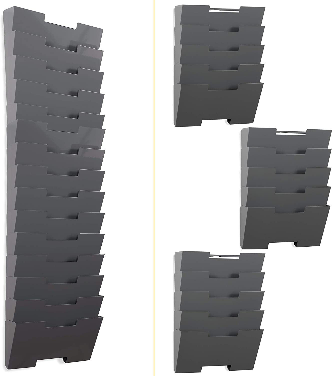 Wallniture Lisbon 15 Tier Wall Mounted File Holder and Desk Organizer