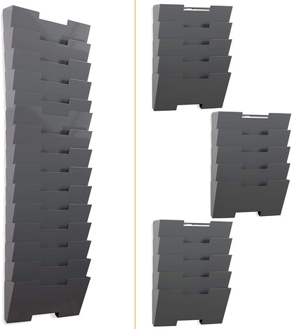 Wallniture Lisbon 15 Tier Wall Mounted File Holder and Desk Organizer