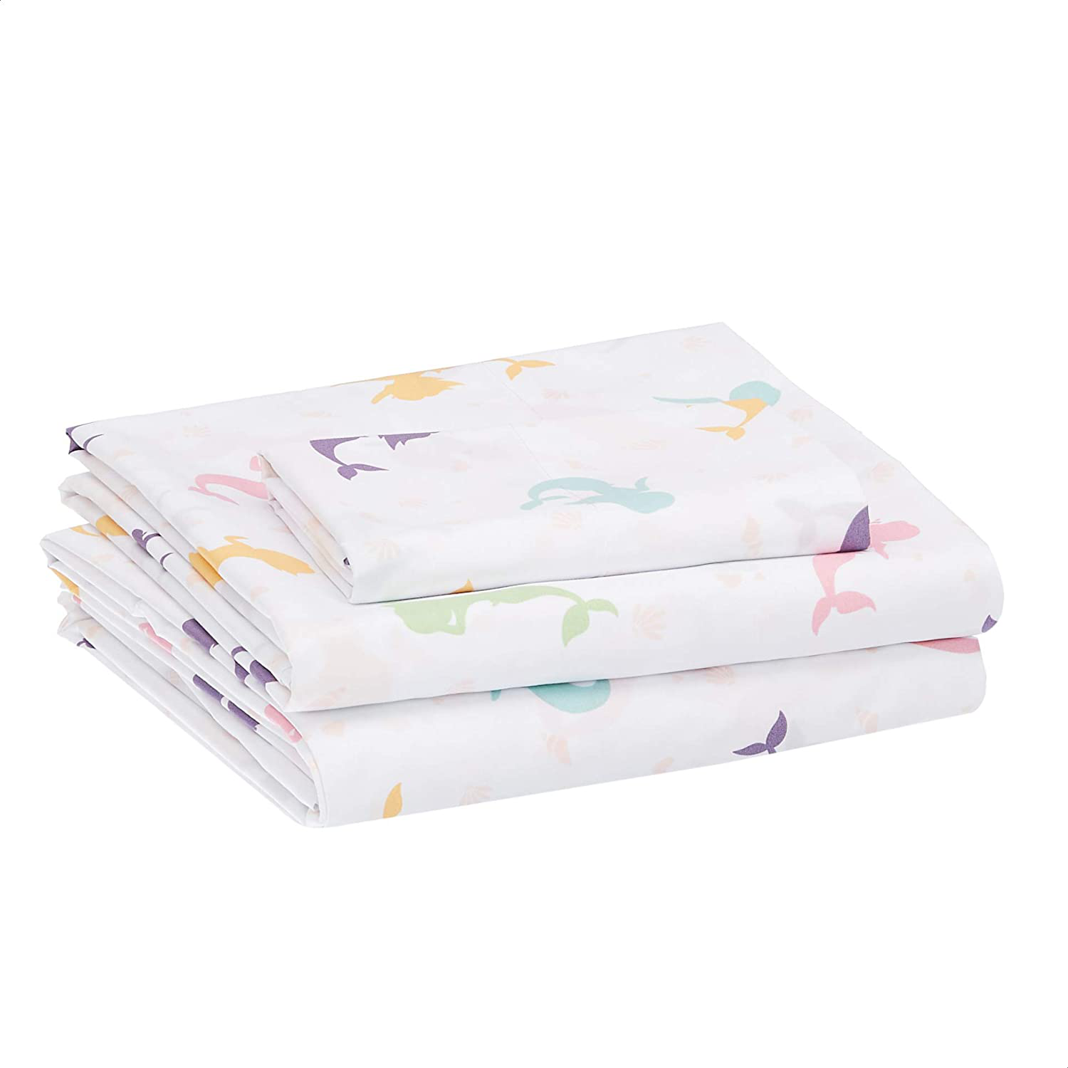 Amazon Basics Kid's Sheet Set - Soft, Easy-Wash Lightweight Microfiber - Twin, Azure Blue