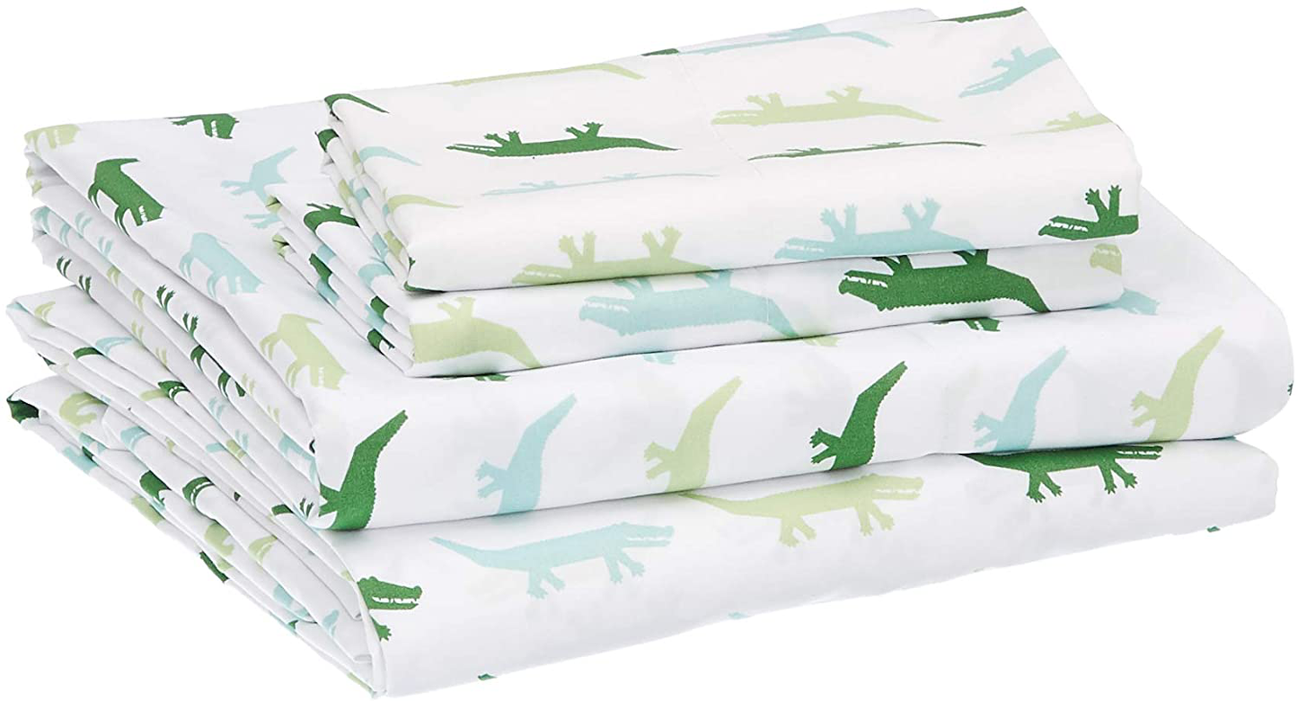 Amazon Basics Kid's Sheet Set - Soft, Easy-Wash Lightweight Microfiber - Twin, Azure Blue
