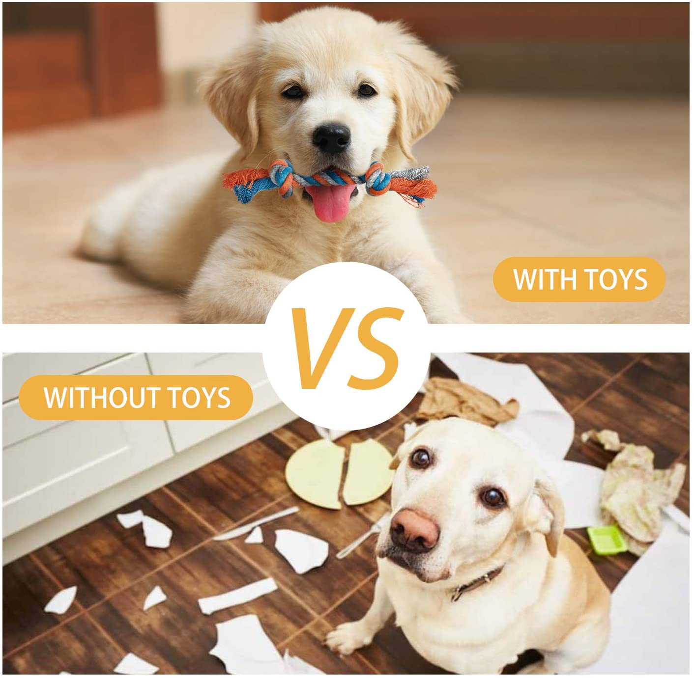 Toozey Puppy Toys for Small Dogs, 7 Pack Small Dog Toys, Cute Calf Squeaky Toys for Dogs, Durable Puppy Teething Toys, 100% Natural Cotton Ropes Chew Toys for Puppies, Non-Toxic and Safe