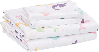 Amazon Basics Kid's Sheet Set - Soft, Easy-Wash Lightweight Microfiber - Twin, Azure Blue
