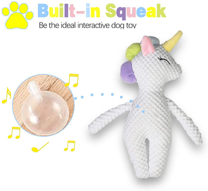 Pokeling Dog Toys, Dog Squeak Toys, Dog Toys Plush, Squeaky Dog Toys, Dog Stuffed Animals Toy, Interactive Toys for Chewers, Chewing and Durable Toys for Puppy Dogs and Medium Dogs, Dog Toy Unicorn