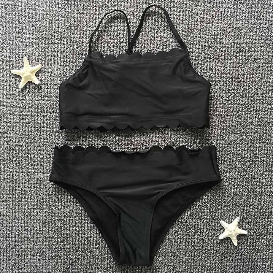 3-14 Years Teenager Girl Swimsuit Kids Lace Girl Bikini Crop Top Bathing Suit Child Girl Swim Wear Two Piece Children'S Swimwear