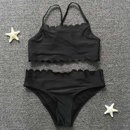 3-14 Years Teenager Girl Swimsuit Kids Lace Girl Bikini Crop Top Bathing Suit Child Girl Swim Wear Two Piece Children'S Swimwear