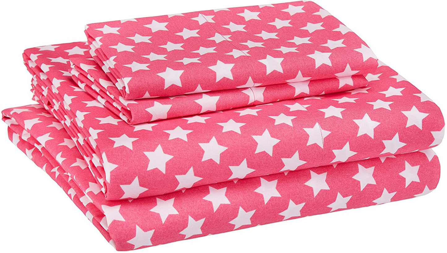 Amazon Basics Kid's Sheet Set - Soft, Easy-Wash Lightweight Microfiber - Twin, Azure Blue