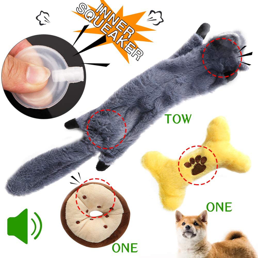M JJYPET Small Dog Chew Toys,Puppy Teething Toys, No Stuffing and Stuffing Squeaky Toys