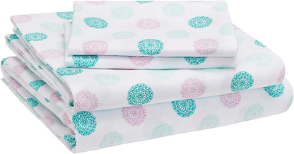 Amazon Basics Kid's Sheet Set - Soft, Easy-Wash Lightweight Microfiber - Twin, Azure Blue