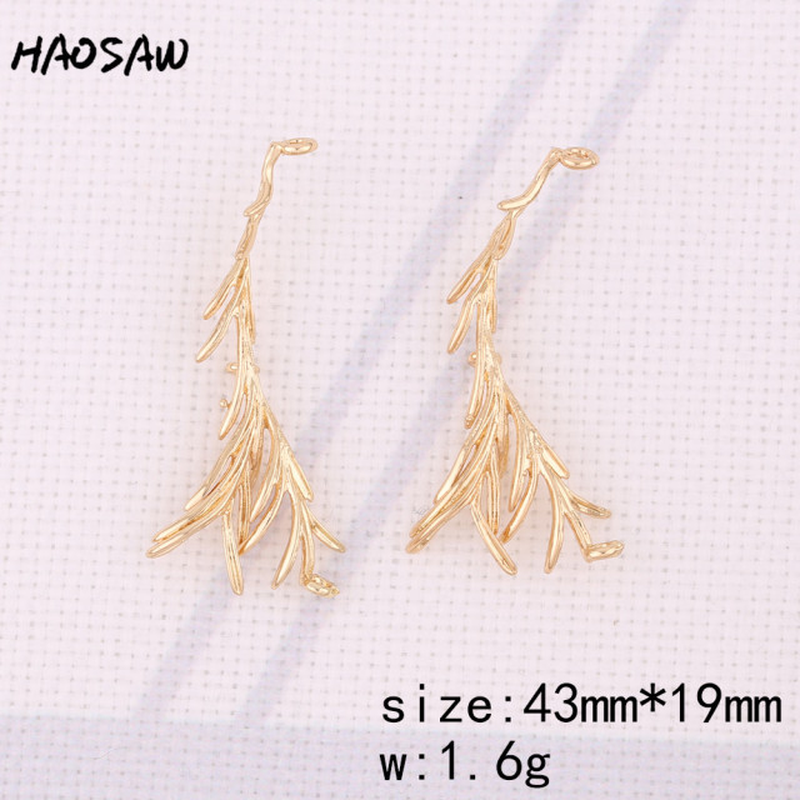 HAOSAW Choose 6Pcs/Lot Cooper Charm/Garland/Crotch/Leaf/Tip Leaf/Jewelry Accessory/Diy Jewelry Making/Earring Findings