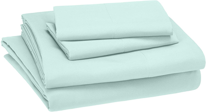 Amazon Basics Kid's Sheet Set - Soft, Easy-Wash Lightweight Microfiber - Twin, Azure Blue