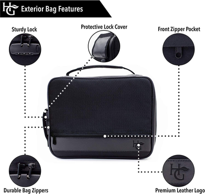 Extra Large Smell Proof Case with Combination Lock by Herb Guard (Stash Box Holds 5 Ounces of Herbs and Dried Foods) Comes with Smell Proof Jar, Humidity Pack, Built In Tray, Bags and Grinder Card