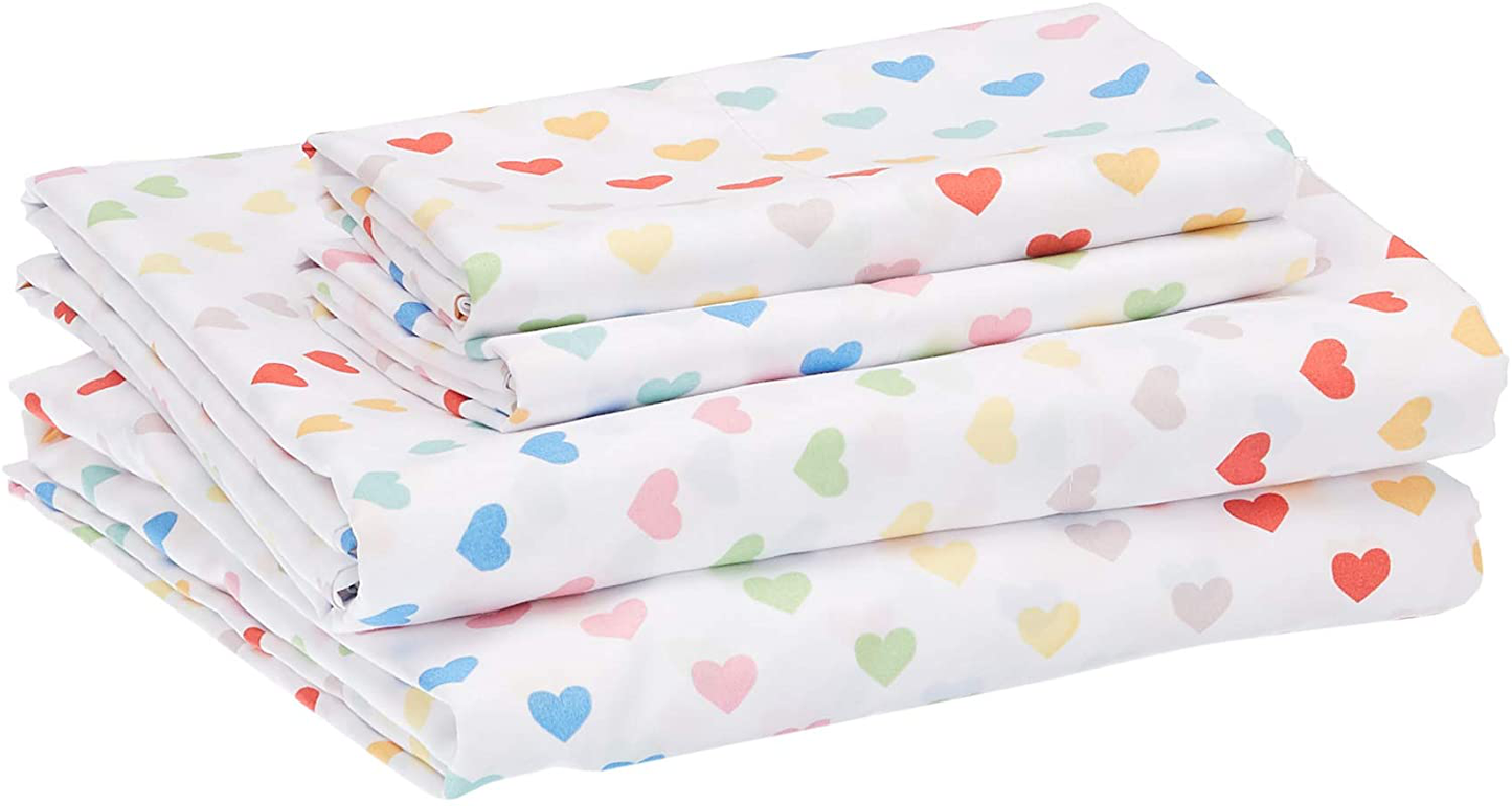 Amazon Basics Kid's Sheet Set - Soft, Easy-Wash Lightweight Microfiber - Twin, Azure Blue