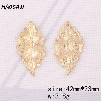 HAOSAW Choose 6Pcs/Lot Cooper Charm/Garland/Crotch/Leaf/Tip Leaf/Jewelry Accessory/Diy Jewelry Making/Earring Findings