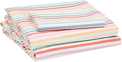 Amazon Basics Kid's Sheet Set - Soft, Easy-Wash Lightweight Microfiber - Twin, Azure Blue