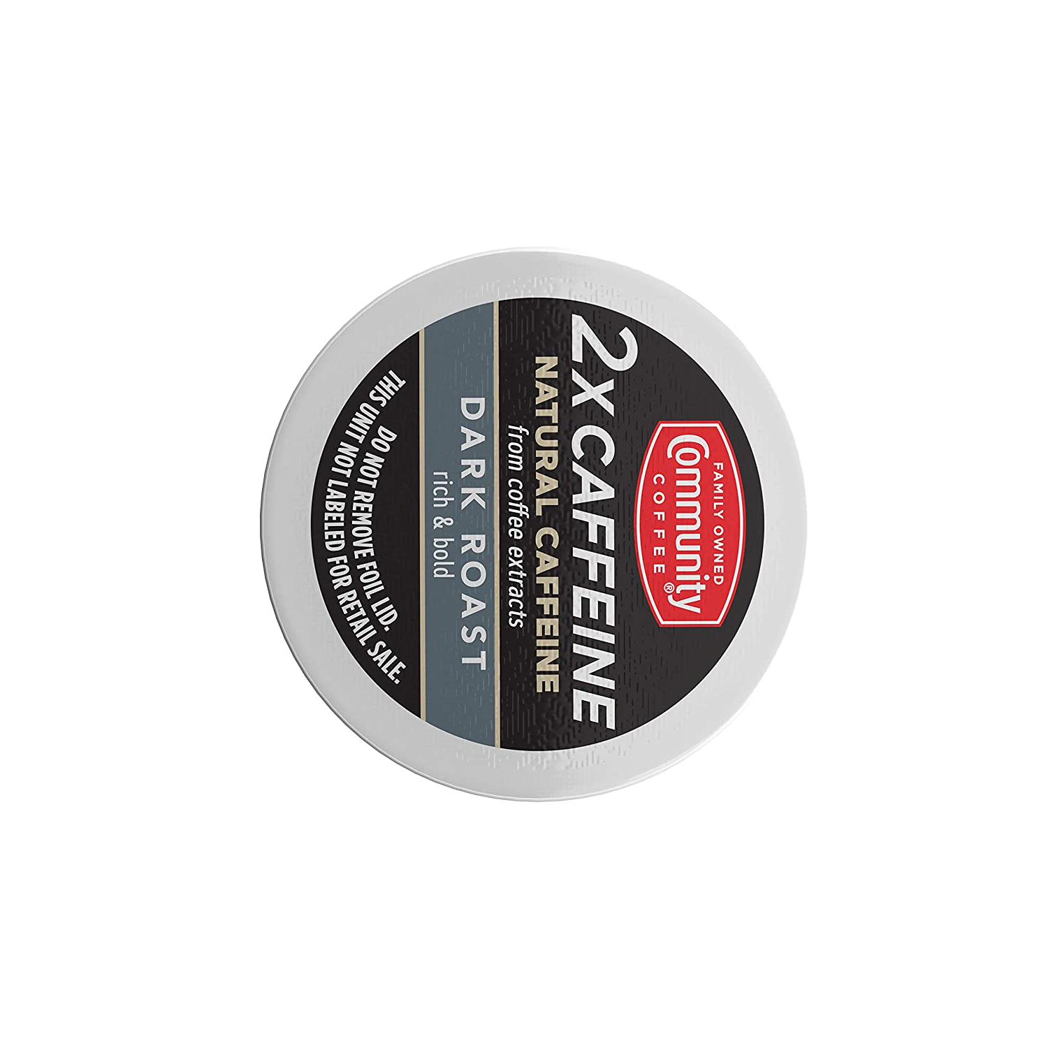 Community Coffee 2X Caffeine 60 Count Coffee Pods, Dark Roast , Compatible with Keurig 2.0 K-Cup Brewers, 10 Count (Pack of 6)