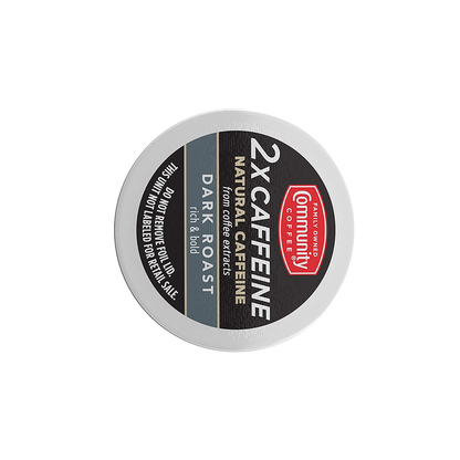 Community Coffee 2X Caffeine 60 Count Coffee Pods, Dark Roast , Compatible with Keurig 2.0 K-Cup Brewers, 10 Count (Pack of 6)