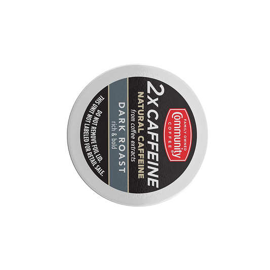 Community Coffee 2X Caffeine 60 Count Coffee Pods, Dark Roast , Compatible with Keurig 2.0 K-Cup Brewers, 10 Count (Pack of 6)