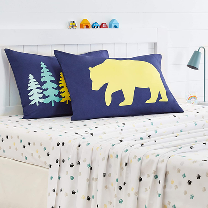 Amazon Basics Kid's Sheet Set - Soft, Easy-Wash Lightweight Microfiber - Twin, Azure Blue
