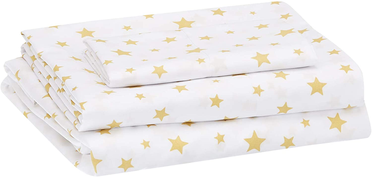 Amazon Basics Kid's Sheet Set - Soft, Easy-Wash Lightweight Microfiber - Twin, Azure Blue