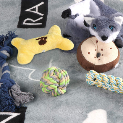 M JJYPET Small Dog Chew Toys,Puppy Teething Toys, No Stuffing and Stuffing Squeaky Toys
