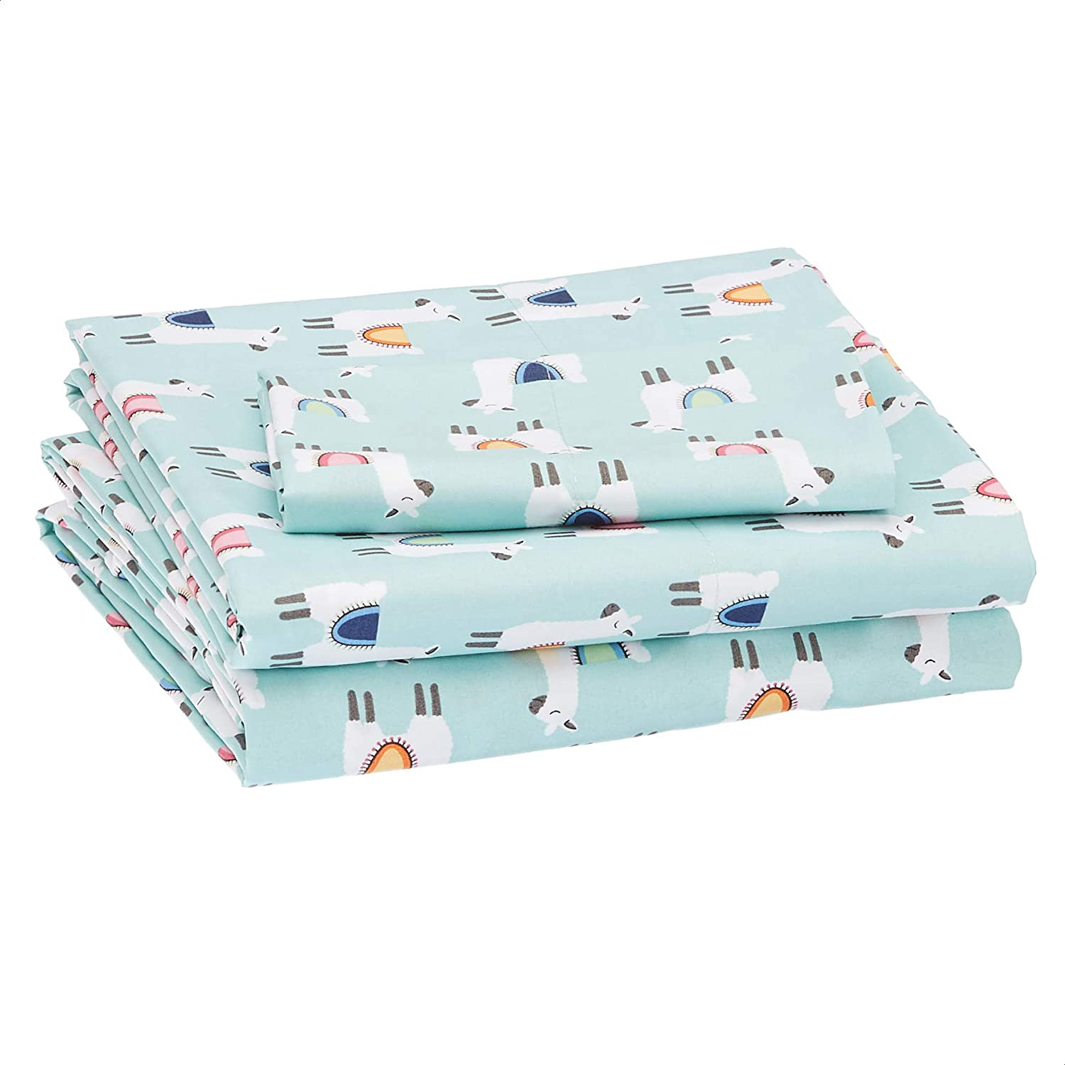 Amazon Basics Kid's Sheet Set - Soft, Easy-Wash Lightweight Microfiber - Twin, Azure Blue