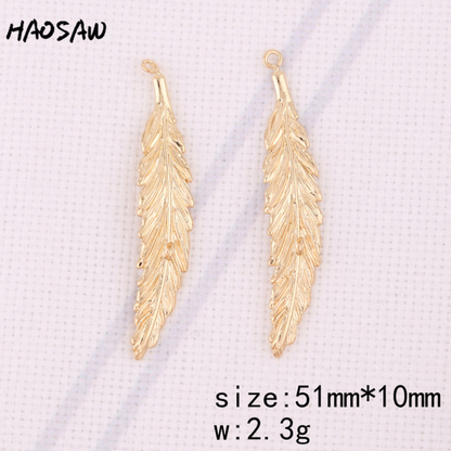 HAOSAW Choose 6Pcs/Lot Cooper Charm/Garland/Crotch/Leaf/Tip Leaf/Jewelry Accessory/Diy Jewelry Making/Earring Findings
