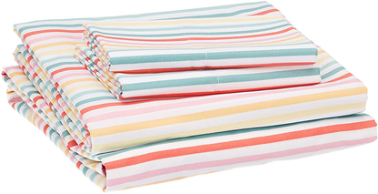 Amazon Basics Kid's Sheet Set - Soft, Easy-Wash Lightweight Microfiber - Twin, Azure Blue