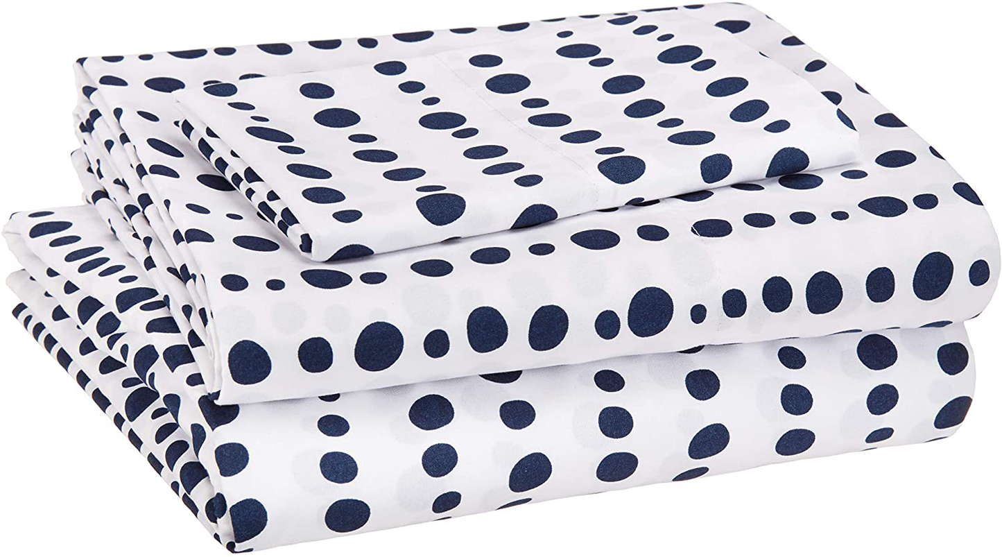 Amazon Basics Kid's Sheet Set - Soft, Easy-Wash Lightweight Microfiber - Twin, Azure Blue
