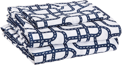 Amazon Basics Kid's Sheet Set - Soft, Easy-Wash Lightweight Microfiber - Twin, Azure Blue