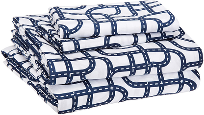 Amazon Basics Kid's Sheet Set - Soft, Easy-Wash Lightweight Microfiber - Twin, Azure Blue