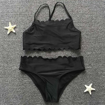 3-14 Years Teenager Girl Swimsuit Kids Lace Girl Bikini Crop Top Bathing Suit Child Girl Swim Wear Two Piece Children'S Swimwear