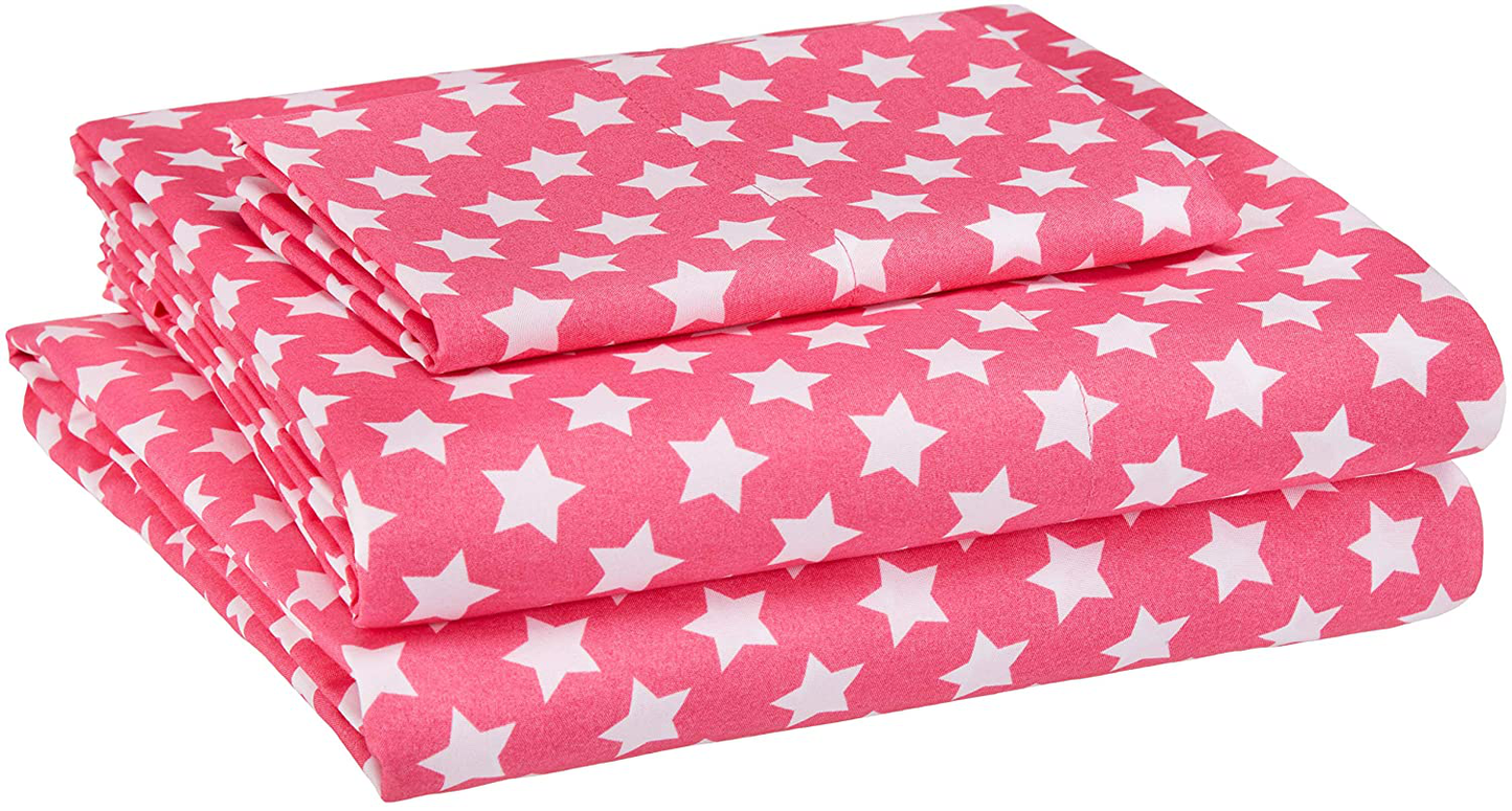 Amazon Basics Kid's Sheet Set - Soft, Easy-Wash Lightweight Microfiber - Twin, Azure Blue