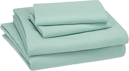 Amazon Basics Kid's Sheet Set - Soft, Easy-Wash Lightweight Microfiber - Twin, Azure Blue