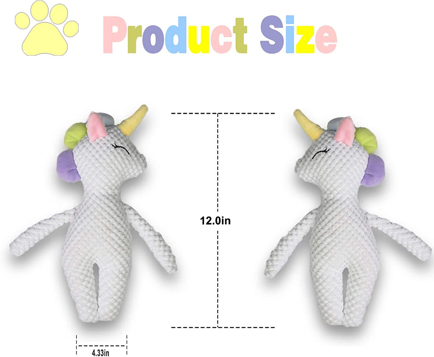 Pokeling Dog Toys, Dog Squeak Toys, Dog Toys Plush, Squeaky Dog Toys, Dog Stuffed Animals Toy, Interactive Toys for Chewers, Chewing and Durable Toys for Puppy Dogs and Medium Dogs, Dog Toy Unicorn