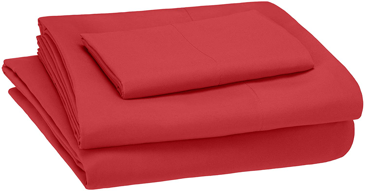 Amazon Basics Kid's Sheet Set - Soft, Easy-Wash Lightweight Microfiber - Twin, Azure Blue