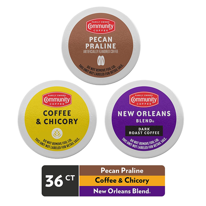 Community Coffee 2X Caffeine 60 Count Coffee Pods, Dark Roast , Compatible with Keurig 2.0 K-Cup Brewers, 10 Count (Pack of 6)