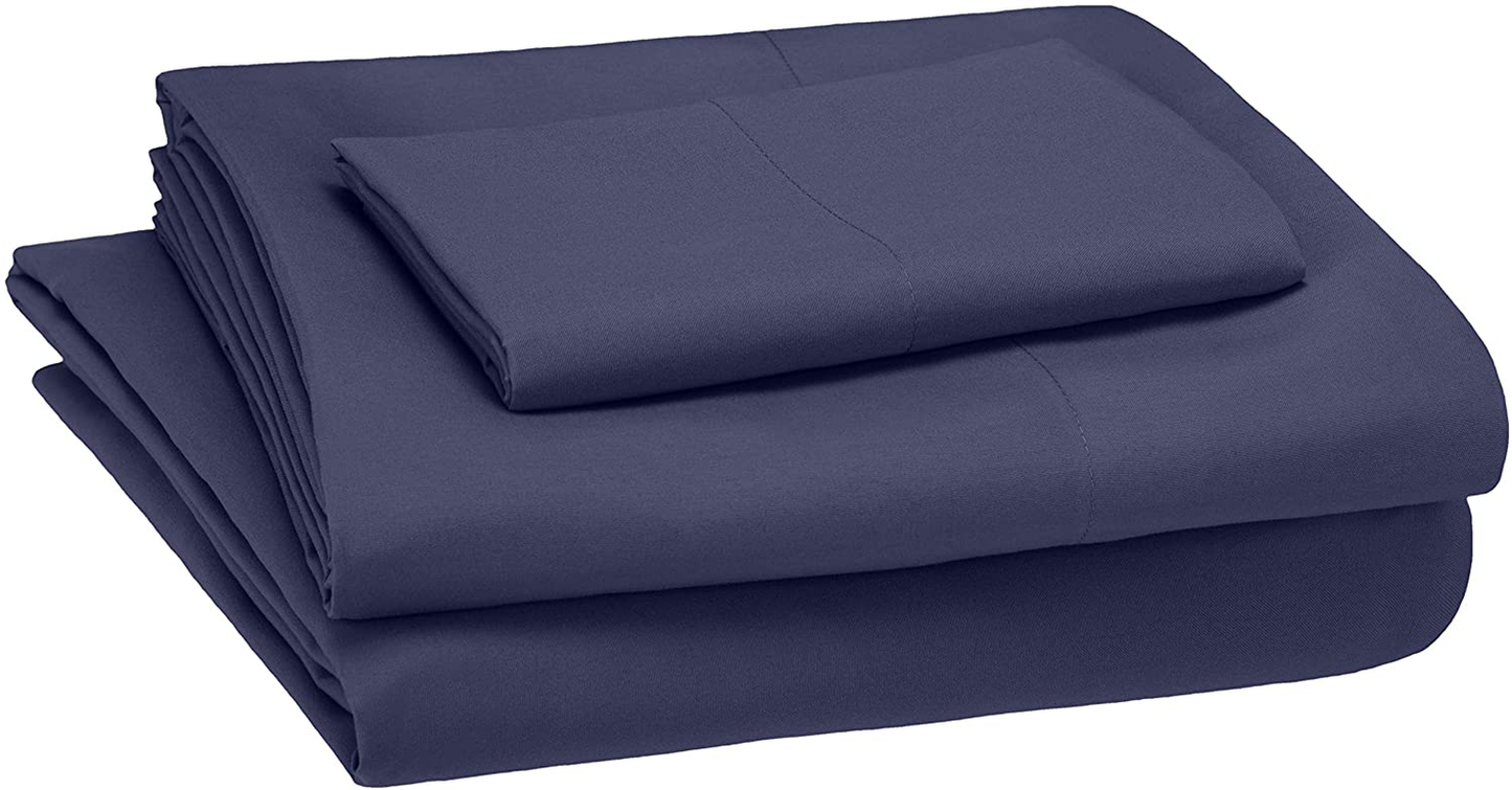 Amazon Basics Kid's Sheet Set - Soft, Easy-Wash Lightweight Microfiber - Twin, Azure Blue