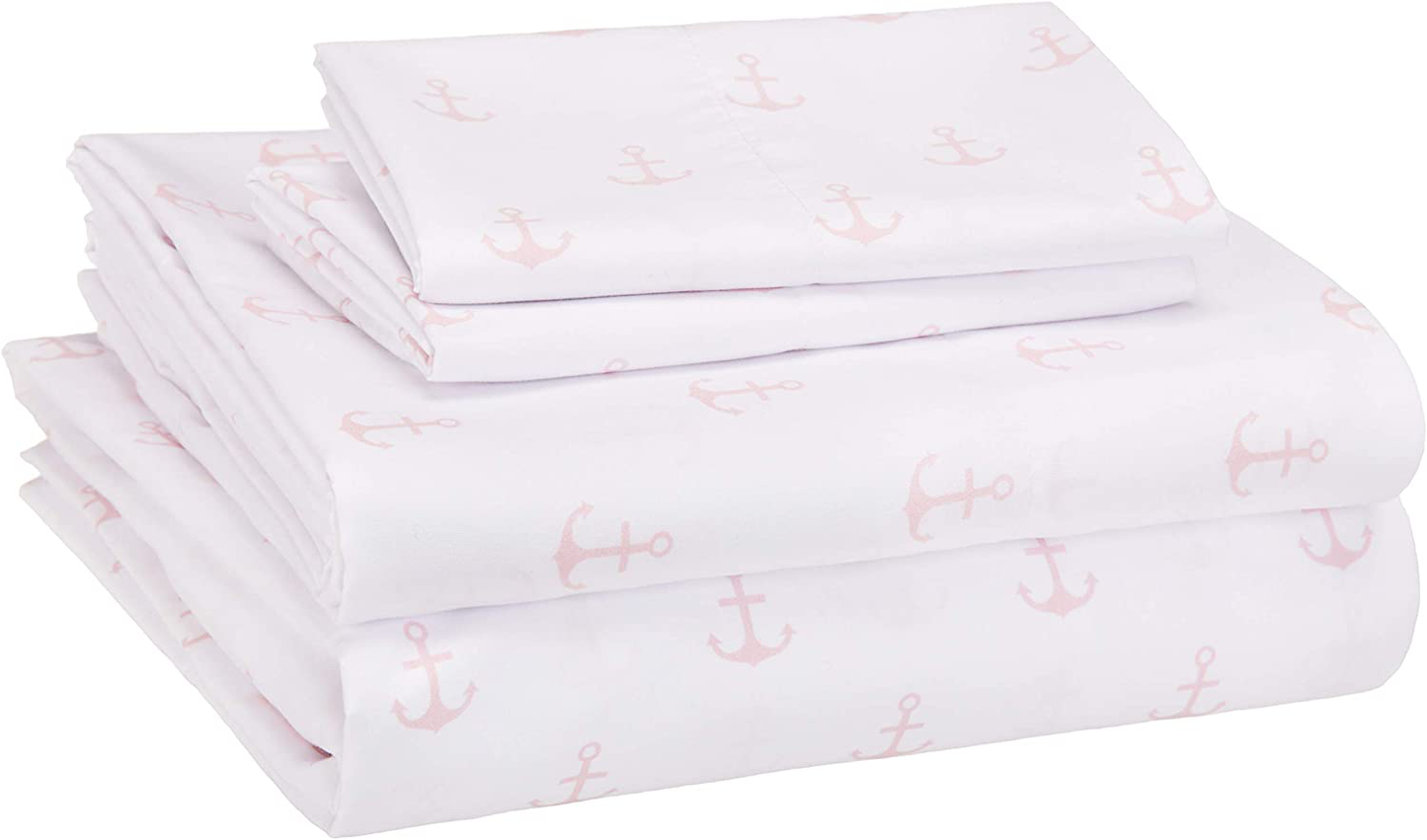 Amazon Basics Kid's Sheet Set - Soft, Easy-Wash Lightweight Microfiber - Twin, Azure Blue