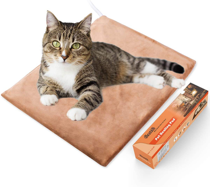 Bestio MET Safety Certified Pet Heating Pad Heated Dog Cat Mat Bed Warmer Features Optimal Even Constant Temperature Heavy Duty Chew Resistant Cord Water Proof for Indoor Dog Cat