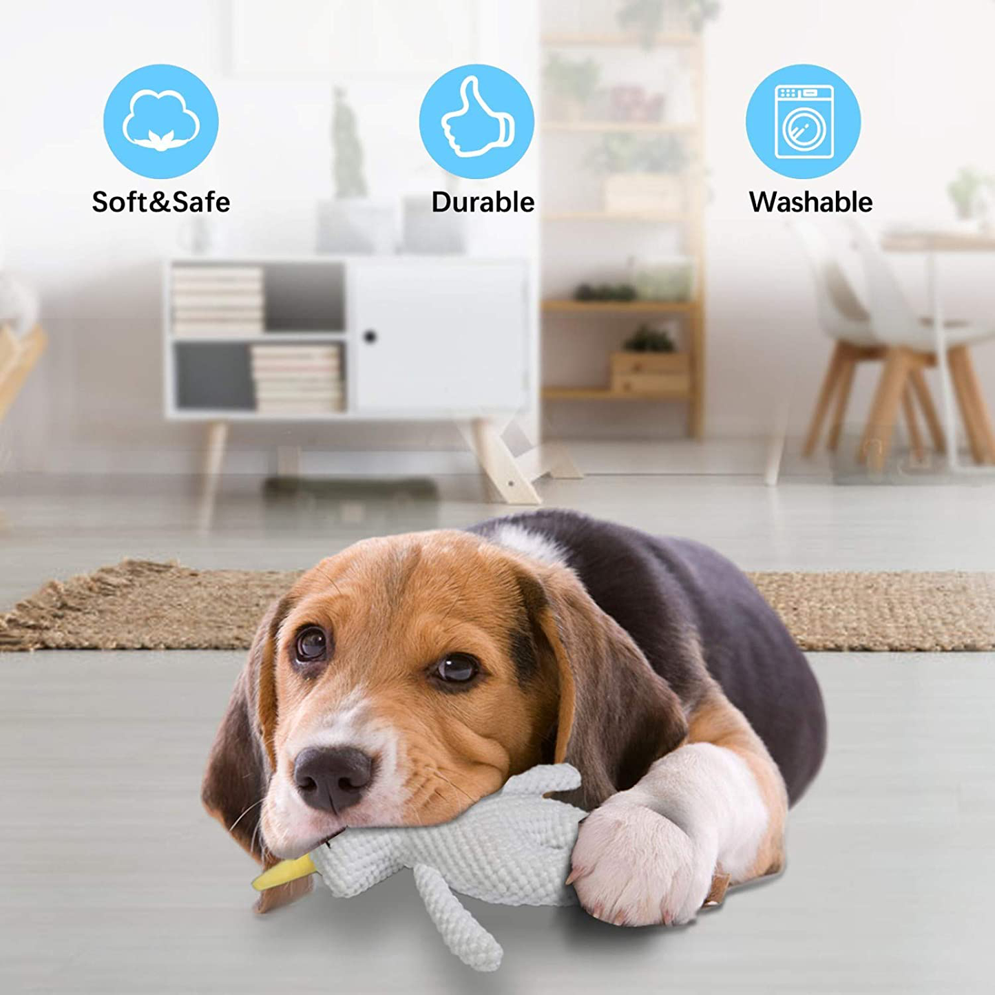 Pokeling Dog Toys, Dog Squeak Toys, Dog Toys Plush, Squeaky Dog Toys, Dog Stuffed Animals Toy, Interactive Toys for Chewers, Chewing and Durable Toys for Puppy Dogs and Medium Dogs, Dog Toy Unicorn