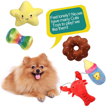 PLAYJOY Small Dog Toys/Puppy Chew Toys,10 Pack Interactive Dog Toys for Boredom, Cute Dog Toys for Small/Medium Dogs, Squeaky Plush Dog Toys, Dog Rope Toys