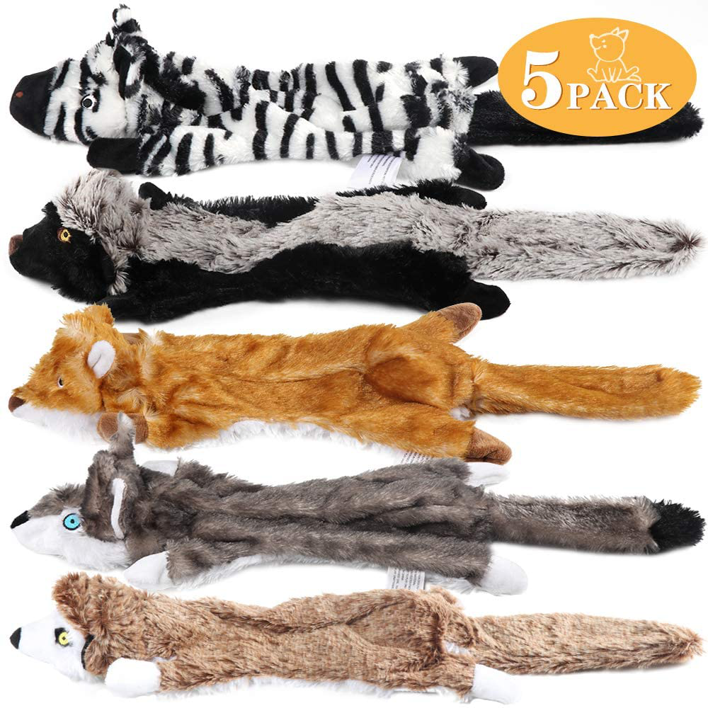 M JJYPET Small Dog Chew Toys,Puppy Teething Toys, No Stuffing and Stuffing Squeaky Toys