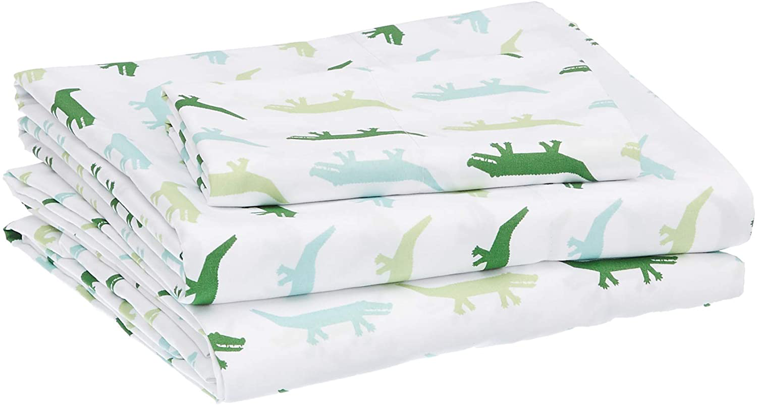 Amazon Basics Kid's Sheet Set - Soft, Easy-Wash Lightweight Microfiber - Twin, Azure Blue