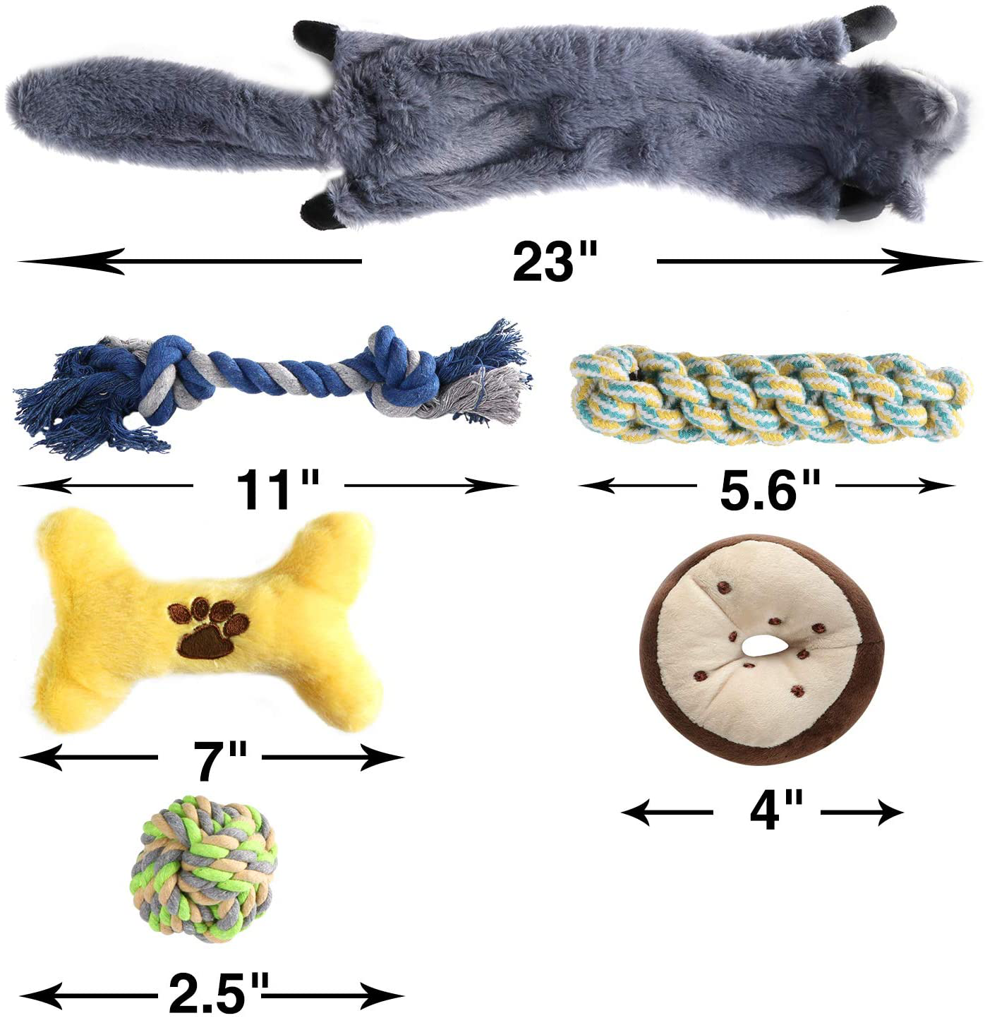 M JJYPET Small Dog Chew Toys,Puppy Teething Toys, No Stuffing and Stuffing Squeaky Toys
