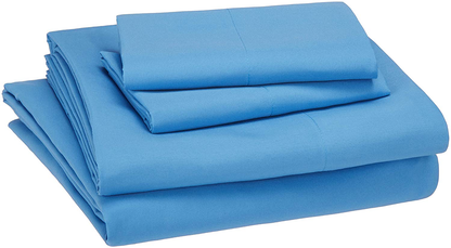 Amazon Basics Kid's Sheet Set - Soft, Easy-Wash Lightweight Microfiber - Twin, Azure Blue