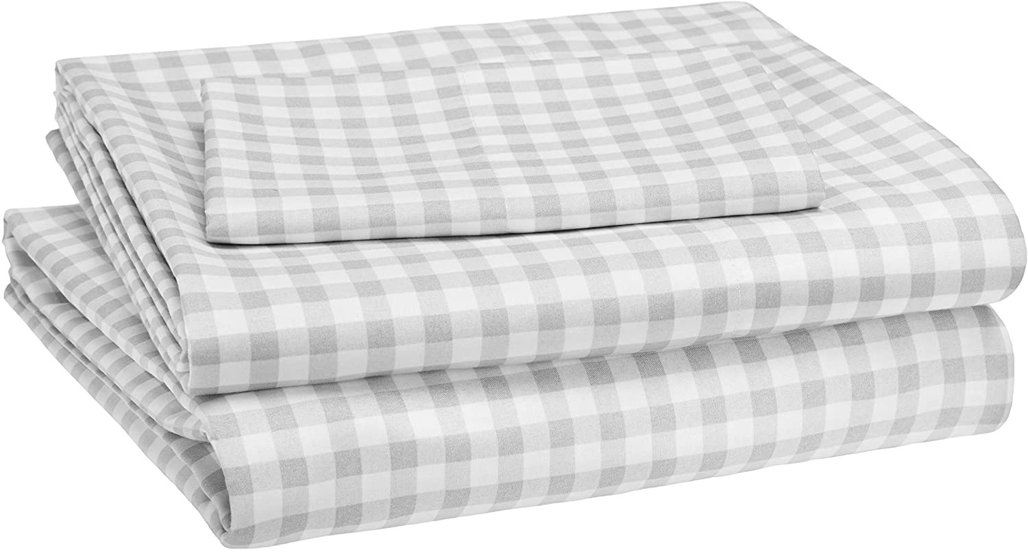 Amazon Basics Kid's Sheet Set - Soft, Easy-Wash Lightweight Microfiber - Twin, Azure Blue