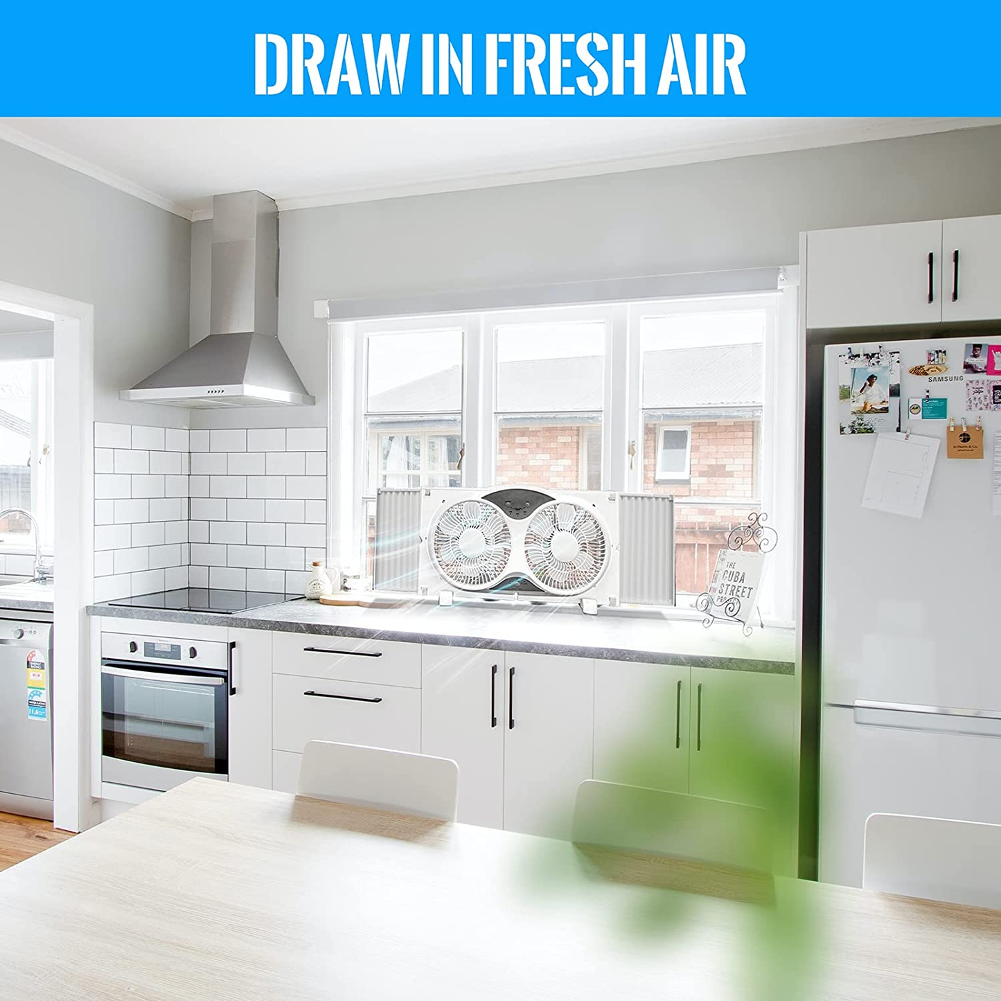 BEYOND BREEZE Premium 9" Twin Window Fan 3-Speed Reversible Airflow Blades, 3-Function Expandable Twin Window Fan with Remote Control (Min. 23.5" Max. 37")