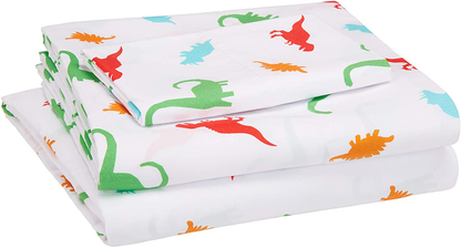 Amazon Basics Kid's Sheet Set - Soft, Easy-Wash Lightweight Microfiber - Twin, Azure Blue