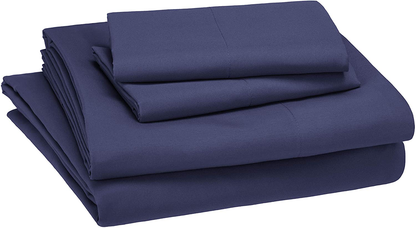 Amazon Basics Kid's Sheet Set - Soft, Easy-Wash Lightweight Microfiber - Twin, Azure Blue