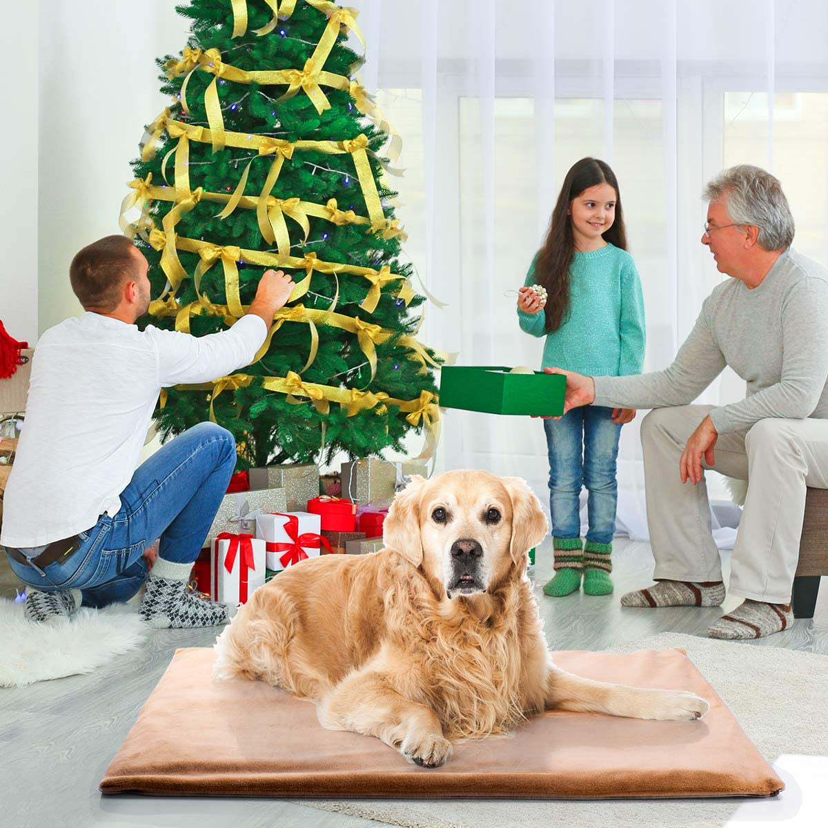 Bestio MET Safety Certified Pet Heating Pad Heated Dog Cat Mat Bed Warmer Features Optimal Even Constant Temperature Heavy Duty Chew Resistant Cord Water Proof for Indoor Dog Cat